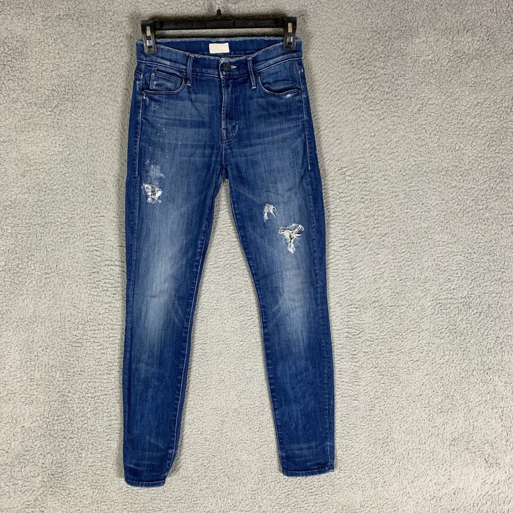 Mother Double Fray Charmer Jeans Women's 25 Take The Edge Off Distressed Skinny
